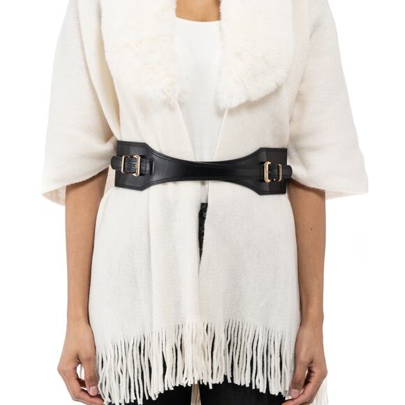 INC Black Buttoned Stretch‎ Belt Size L/XL - Picture 1 of 4